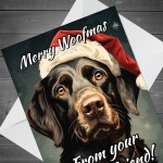 Woofmas Funny Christmas Card From Dog Labrador Christmas Card