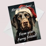 Woofmas Funny Christmas Card From Dog Labrador Christmas Card