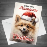 Dog Christmas Card with Envelope Pawesome Greeting Card