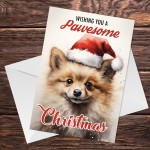 Dog Christmas Card with Envelope Pawesome Greeting Card