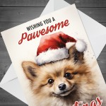 Dog Christmas Card with Envelope Pawesome Greeting Card