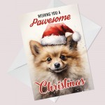 Dog Christmas Card with Envelope Pawesome Greeting Card