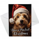 Dog Christmas Card with Envelope Pawfect Greeting Card