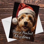 Dog Christmas Card with Envelope Pawfect Greeting Card