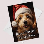 Dog Christmas Card with Envelope Pawfect Greeting Card