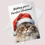 Cat Christmas Card with Envelope Purrfect Greeting Card