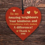 Amazing Neighbours Wooden Hanging Heart Gift For Neighbour