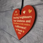 Amazing Neighbours Wooden Hanging Heart Gift For Neighbour