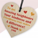 Thank You Gift For Neighbour Friendship Gift Wood Heart Birthday