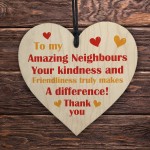 Thank You Gift For Neighbour Friendship Gift Wood Heart Birthday