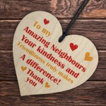 Thank You Gift For Neighbour Friendship Gift Wood Heart Birthday