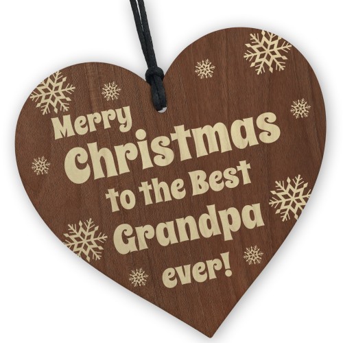 Grandpa Christmas Gifts From Granddaughter Grandson Wooden Heart