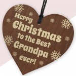 Grandpa Christmas Gifts From Granddaughter Grandson Wooden Heart