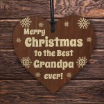 Grandpa Christmas Gifts From Granddaughter Grandson Wooden Heart