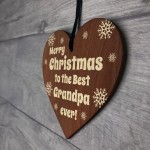 Grandpa Christmas Gifts From Granddaughter Grandson Wooden Heart