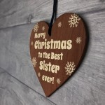 Sister Christmas Gifts From Brother Wooden Christmas Heart