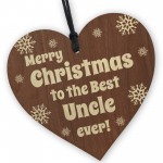 Uncle Christmas Gifts From Niece Nephew, Wooden Hanging Heart