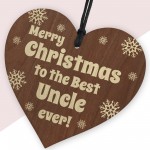 Uncle Christmas Gifts From Niece Nephew, Wooden Hanging Heart