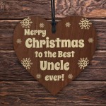 Uncle Christmas Gifts From Niece Nephew, Wooden Hanging Heart