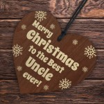 Uncle Christmas Gifts From Niece Nephew, Wooden Hanging Heart