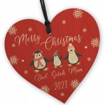 Personalised Family Christmas Decoration Wooden Bauble Names