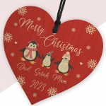 Personalised Family Christmas Decoration Wooden Bauble Names