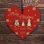 Personalised Family Christmas Decoration Wooden Bauble Names