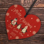 Personalised Family Christmas Decoration Wooden Bauble Names