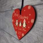 Personalised Family Christmas Decoration Wooden Bauble Names