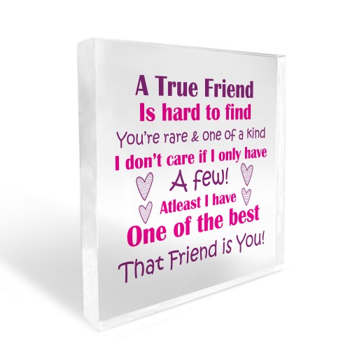 True Friend Gift For Birthday Christmas Plaque Best Friend 