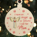 Remembrance Bauble Christmas Tree Decoration For Mum Plaque