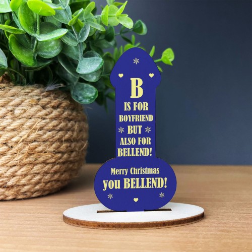 Boyfriend Gift For Christmas RUDE Wooden Plaque Funny Gift