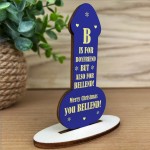 Boyfriend Gift For Christmas RUDE Wooden Plaque Funny Gift