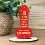 RUDE Boyfriend Gift For Christmas Wooden Plaque Funny Gift