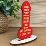 Funny RUDE Boyfriend Husband Gift For Christmas Wooden Plaque