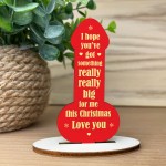 Funny RUDE Boyfriend Husband Gift For Christmas Wooden Plaque