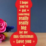 Funny RUDE Boyfriend Husband Gift For Christmas Wooden Plaque