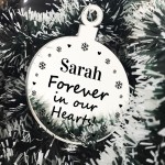 Personalised Memorial Christmas Bauble Forever In Our Hearts Mum