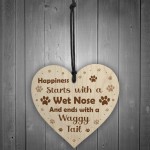 Christmas Card And Wooden Heart From The Dog Pug Gifts