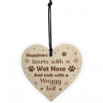 Christmas Card And Wooden Heart From The Dog Pug Gifts