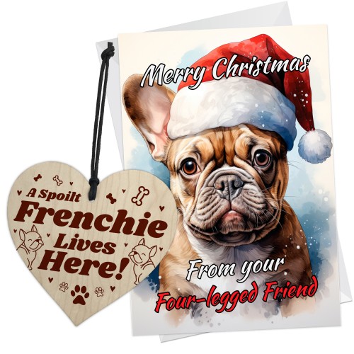 Christmas Card From Dog Funny Frenchie Gift Christmas Card