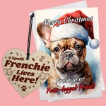 Christmas Card From Dog Funny Frenchie Gift Christmas Card