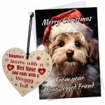 Christmas Card From Dog Novelty Cockapoo Card Wooden Heart