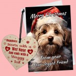 Christmas Card From Dog Novelty Cockapoo Card Wooden Heart