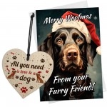 Christmas Card From The Dog Wooden Heart Labrador Card Gift