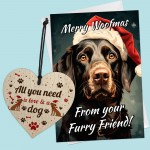 Christmas Card From The Dog Wooden Heart Labrador Card Gift