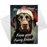 Christmas Card From The Dog Wooden Heart Labrador Card Gift