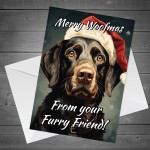 Christmas Card From The Dog Wooden Heart Labrador Card Gift