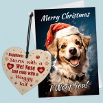 Gift From Dog Christmas Wood Heart And Card Dog Lover Gifts