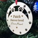 Pet Memorial Christmas Decoration Wood Engraved Bauble 